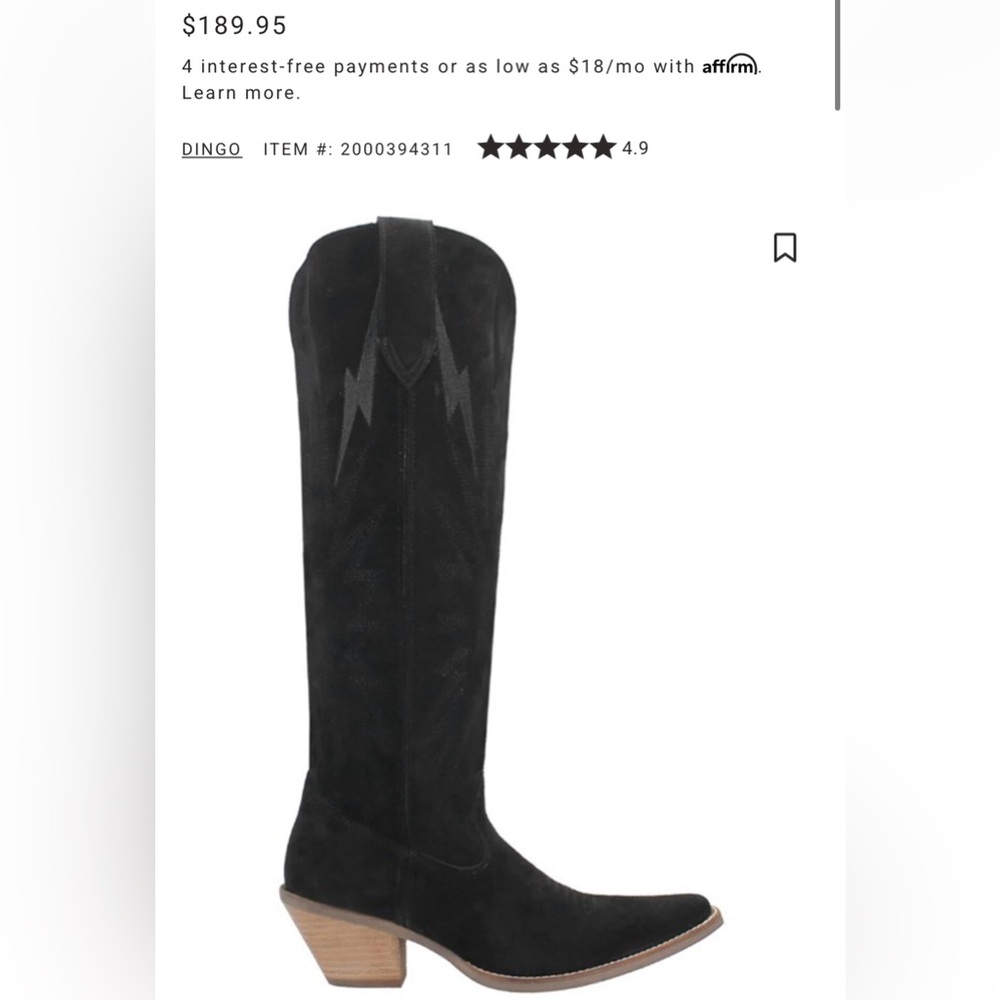 Dingo Black and Leather Suade Cowgirl Boots